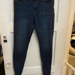 Old Navy rockstar, dark navy blue jeans